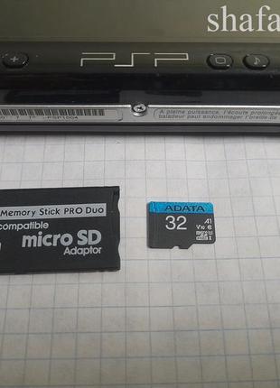 Карта памяти 32 gb micro sd для psp fat slim sony memory stick pro duo adapter psp 1000 2000 3000