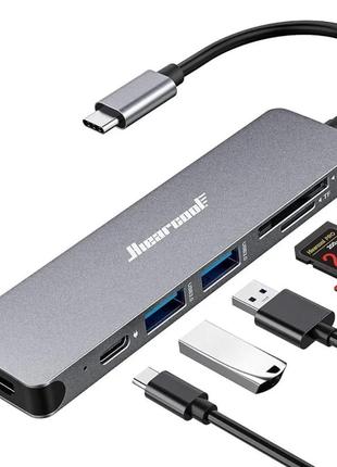 Usb-концентратор hiearcool, багатопортовий адаптер usb c для macbook pro, ключ 7in1 usb c – hdmi hub,