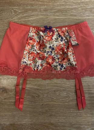 Шикарний, ажурний, пояс, для чулок, з гарним принтом, з квітами, від дорогого бренду: gossard🌸