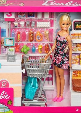 Ігровий набір лялька барбі у супермаркеті з 25 аксесуарами barbie supermarket frp016 фото