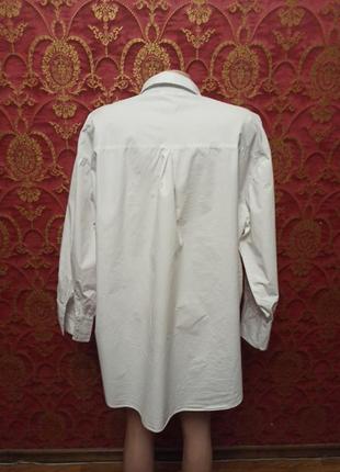 Белая рубашка из хрустящего хлопка батал большой размер 204 фото