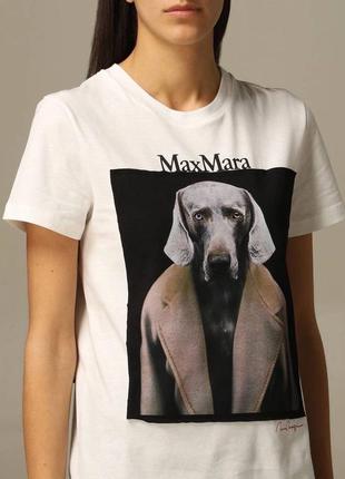 Женская футболка с принтом, коттон, белая, базовая, майка с животным принтом, с собакой