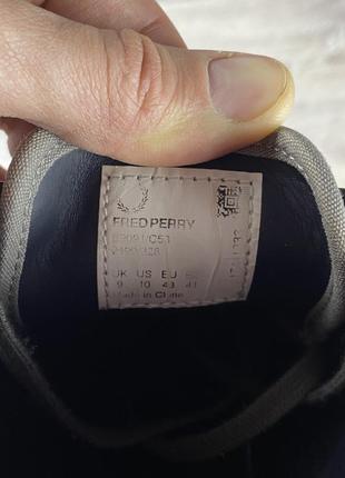 Fred perry кроссовки кеды мокасины 43 размер кожаные серые оригинал2 фото