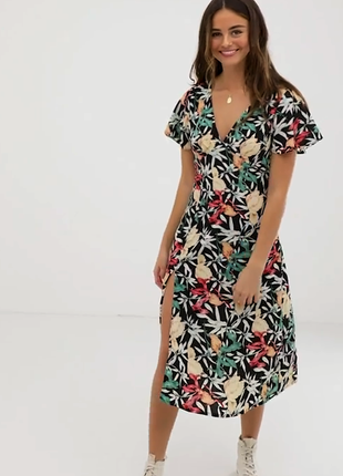 Розпродаж сукня brave soul міді квіткова asos з розрізом8 фото