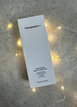 Незмивна нічна маска для обличчя transparent lab time reverse beauty sleep mask