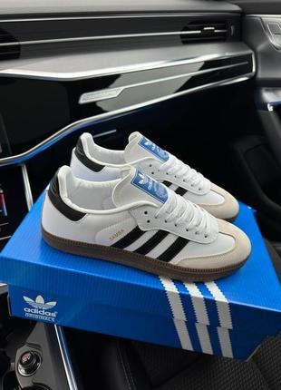 Мужские кроссовки в стиле adidas originals samba адидас самба / демисезонные / весенние, летние, осенние / обувь / кожа, замша / черные, белые