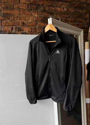 Salomon jacket women’s full-zip black softshell outdoor activewear run gym advanced skin warm жіноча, чорна, однотонна куртка1 фото