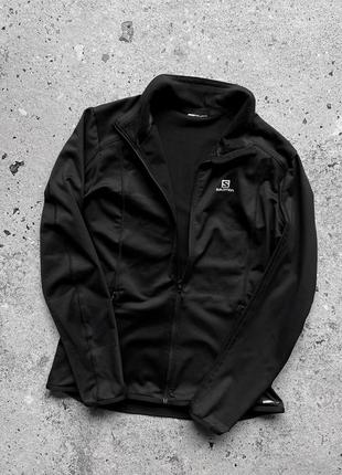 Salomon jacket women’s full-zip black softshell outdoor activewear run gym advanced skin warm жіноча, чорна, однотонна куртка3 фото