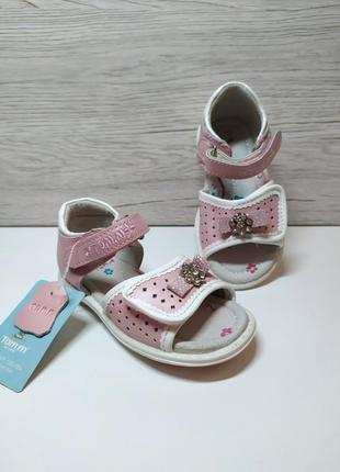 Шкіряні босоніжки tom.m р. 22 світло рожеві