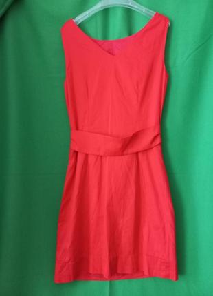 Червоно-ягідне сатинове плаття з бантом caroll8 фото