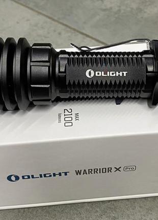 Ліхтар тактичний olight warrior x pro чорний, живлення - акумулятор, потужний кишеньковий ліхтарик для військових3 фото