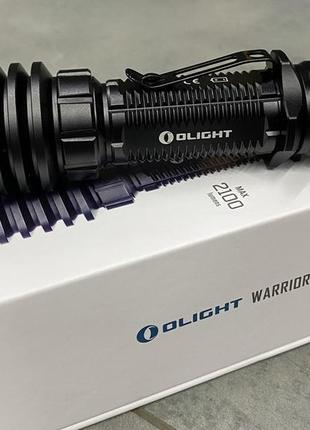 Ліхтар тактичний olight warrior x pro чорний, живлення - акумулятор, потужний кишеньковий ліхтарик для військових5 фото