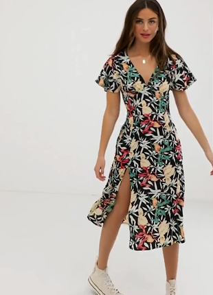Розпродаж сукня brave soul міді квіткова asos з розрізом1 фото