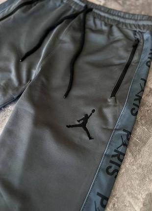 Мужские спортивные штаны jordan x ppsg на весну в сером цвете premium качества, стильные и удобные брюки на каждый день6 фото