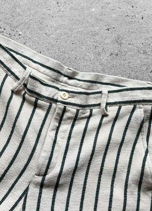 Zara men’s striped white/green shorts streetwear casual шорти в полоску4 фото