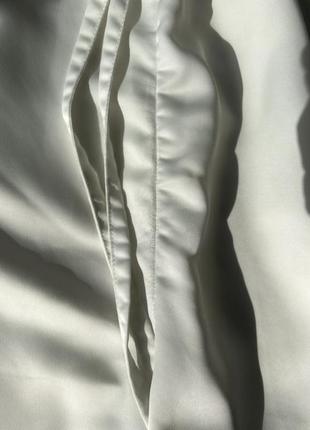 Сатиновий білий костюм під шовк у піжамному стилі / піжама / комплект для дому h&m8 фото