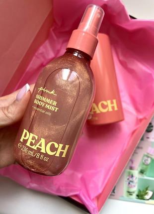 Спрей с шиммером peach victoria’s secret