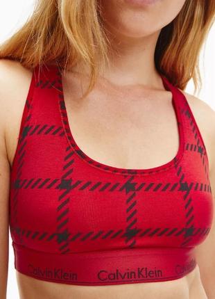 Calvin klein размер xs (60а-70а) бралетте кельвин кляйн оригинал modern cotton plaid unlined bralette