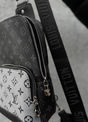 Мужская сумка louis vuitton avenue sling black grey10 фото