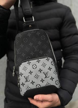 Чоловіча сумка louis vuitton avenue sling black grey