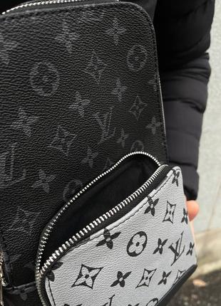 Мужская сумка louis vuitton avenue sling black grey9 фото