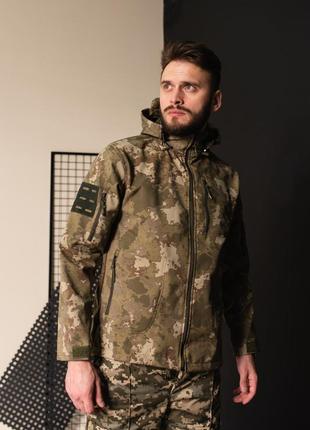 Куртка чоловіча тактична мультикам accord туреччина софтшел soft-shell зсу 8715 m хакі9 фото