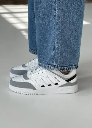 Adidas dropstep white grey3 фото