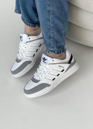 Adidas dropstep white grey4 фото