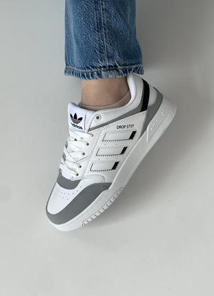 Adidas dropstep white grey10 фото