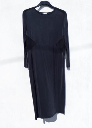 Шикарное элегантное тёмно серое платье мокрой ткани h&m