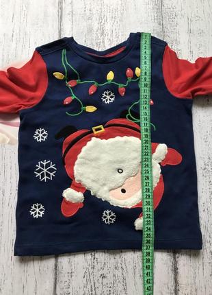 Крутая кофта реглан новогодний свитер новый год санта дед мороз mini club 2-3года6 фото