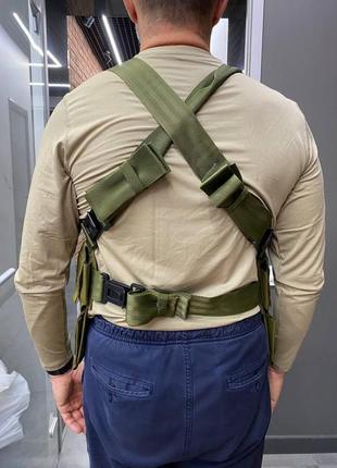 Рпс / разгрузка-лифчик c 15 подсумками, цвет олива, разгрузочный жилет, ременно-плечевая система для военных2 фото