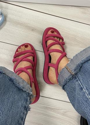 Босоніжки жіночі/ босоніжки з переплетінням/ натуральна замш.