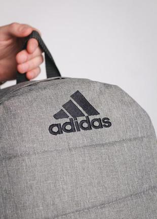 Рюкзак матрац сірий меланж adidas чорне лого 🎒9 фото