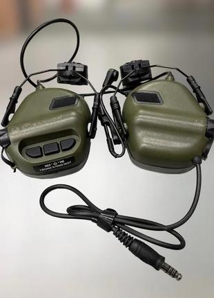 Навушники тактичні earmor m32h, активні, з кріпленням на шолом і знімним мікрофоном, nrr 22, колір олива