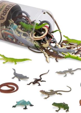 Набор фигурок животных (60шт) рептилии terra by battat an6039z1 фото