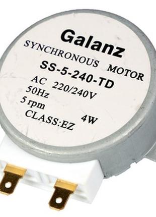 Двигатель для микроволновки 220в 5об/мин 4вт вал d=6х7мм l=16мм "ss-5-240-td"