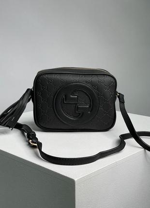 Сумка женская в стиле gucci blondie small shoulder bag total black3 фото