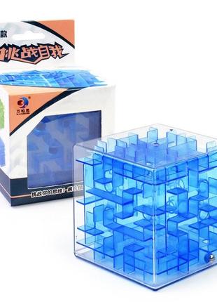 Головоломка куб лабиринт 3d прозрачный 80 мм transparent cube maze