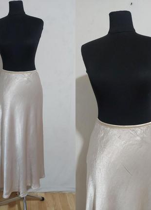 Атласная юбка макси  в бельевом стиле zara3 фото