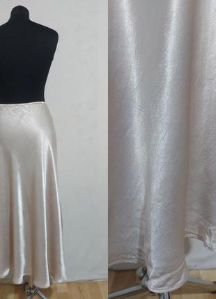 Атласная юбка макси  в бельевом стиле zara6 фото