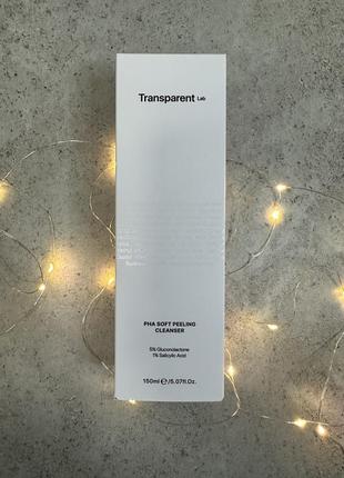 Очищающее средство для лица с кислотами transparent lab pha soft peeling cleanser