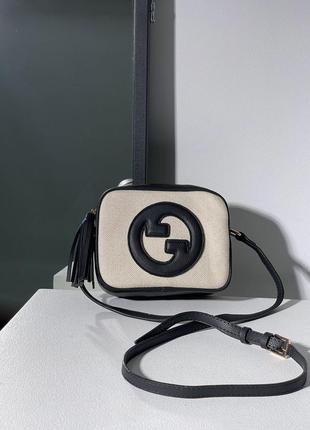 Сумка женская в стиле gucci blondie small shoulder bag cream/black7 фото