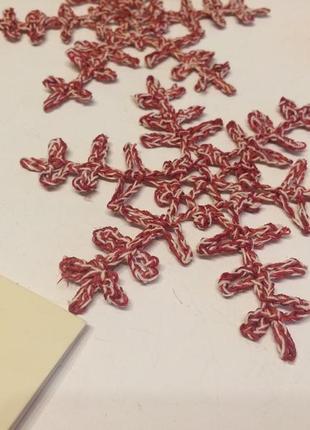 Новогодний декор вязаные снежинки на елку ручной работы