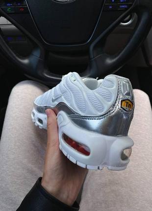 Женские кроссовки  nike air max plus tn white silver3 фото