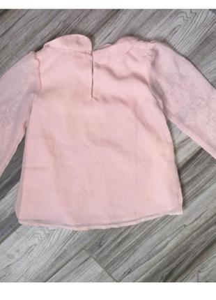Розовая блузка с бантиками нарядная блузочка3 фото