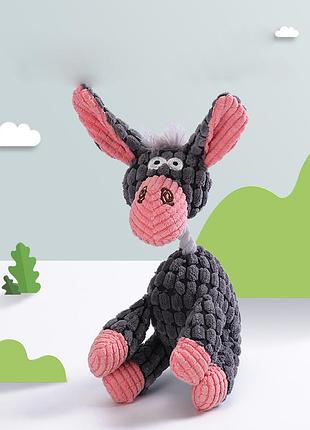 Мягкая игрушка для животных ослик 11088 21х7х29 см серый