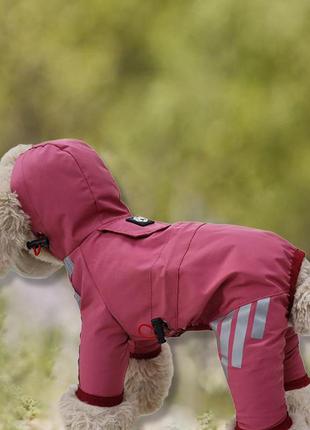 Дождевик-комбинезон для собак 11512 s розовый1 фото