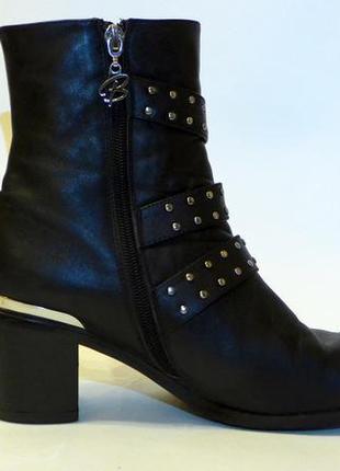 Кожаные зимние ботинки с металлическим носком billiani3 фото