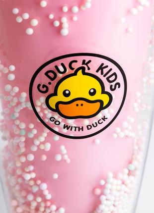 Многоразовый стакан с трубочкой g.duck cup spray 380 мл розовый2 фото